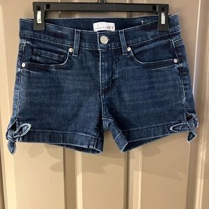 LOFT Side Tie Women's Blue Denim Shorts Size 24